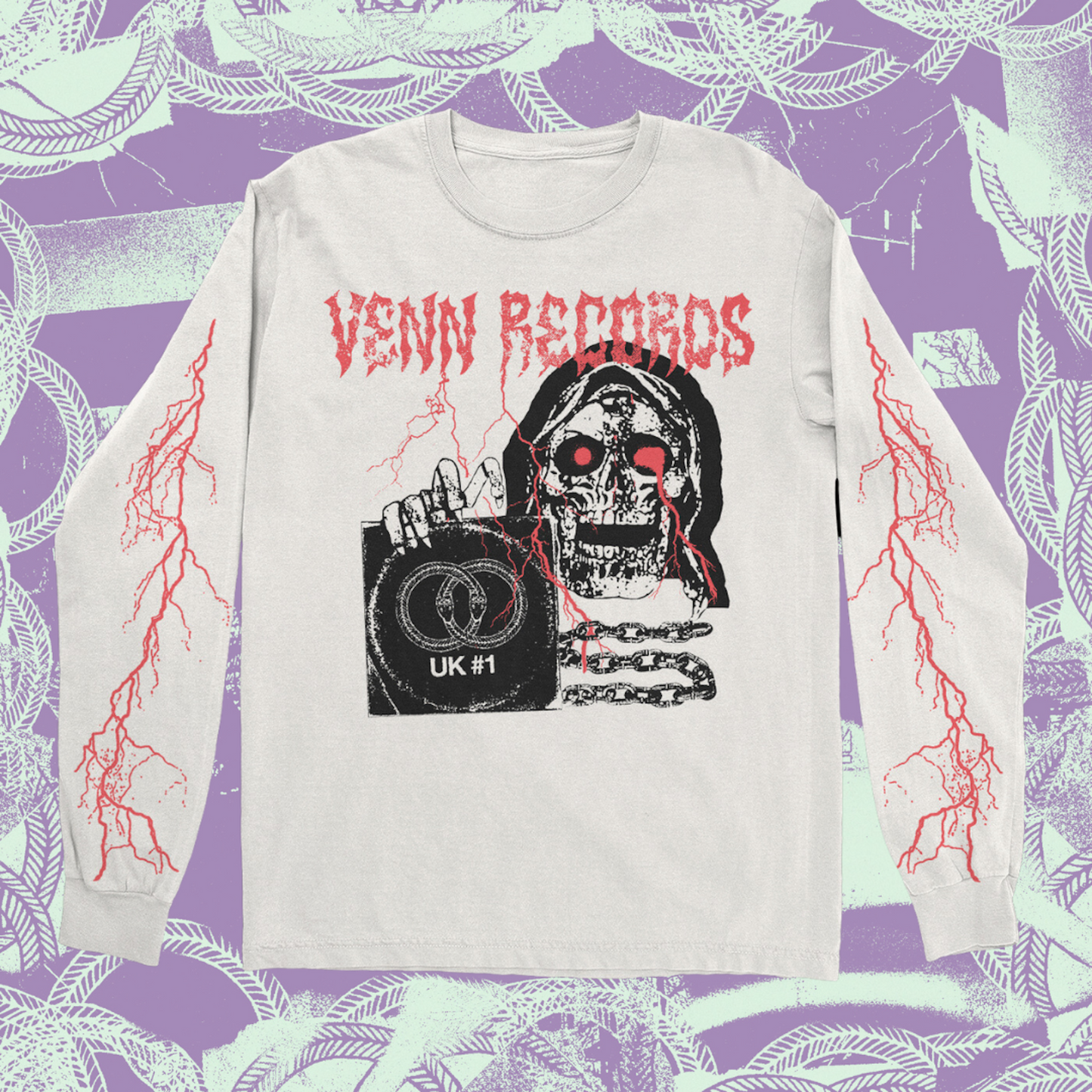 Venn Records White ‘Reaper’ Long Sleeve Shirt