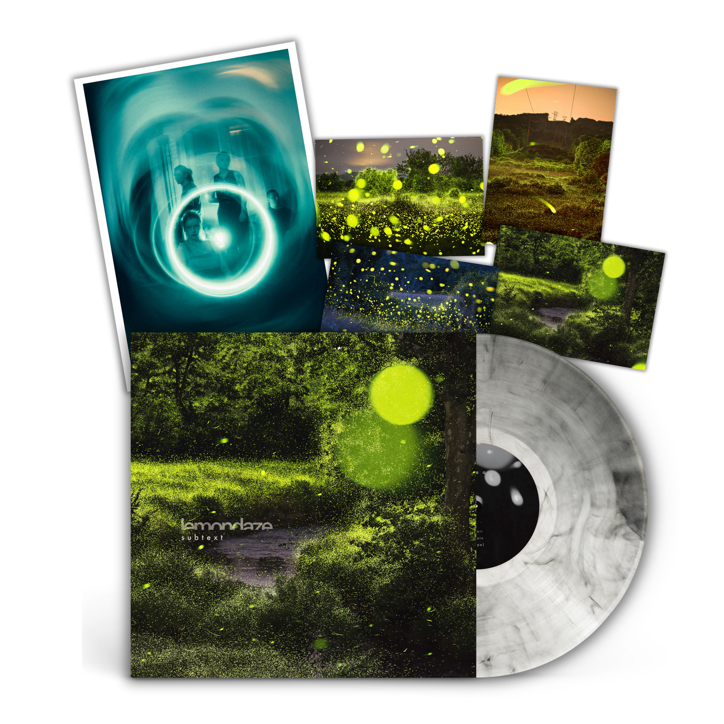 lemondaze - subtext vinyl with signed print and art postcards