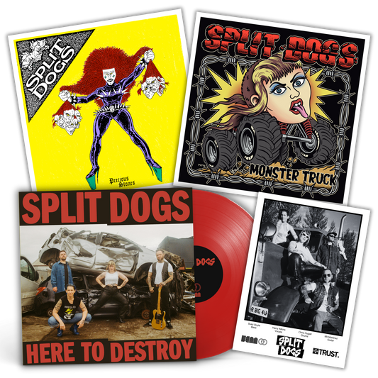 Split Dogs - Here To Destroy - Vinyl & Signed Print Bundle