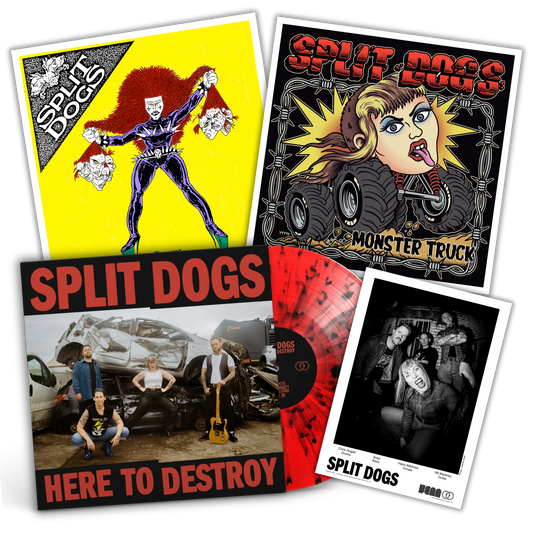 Split Dogs - Here To Destroy - Vinyl & Signed Print Bundle